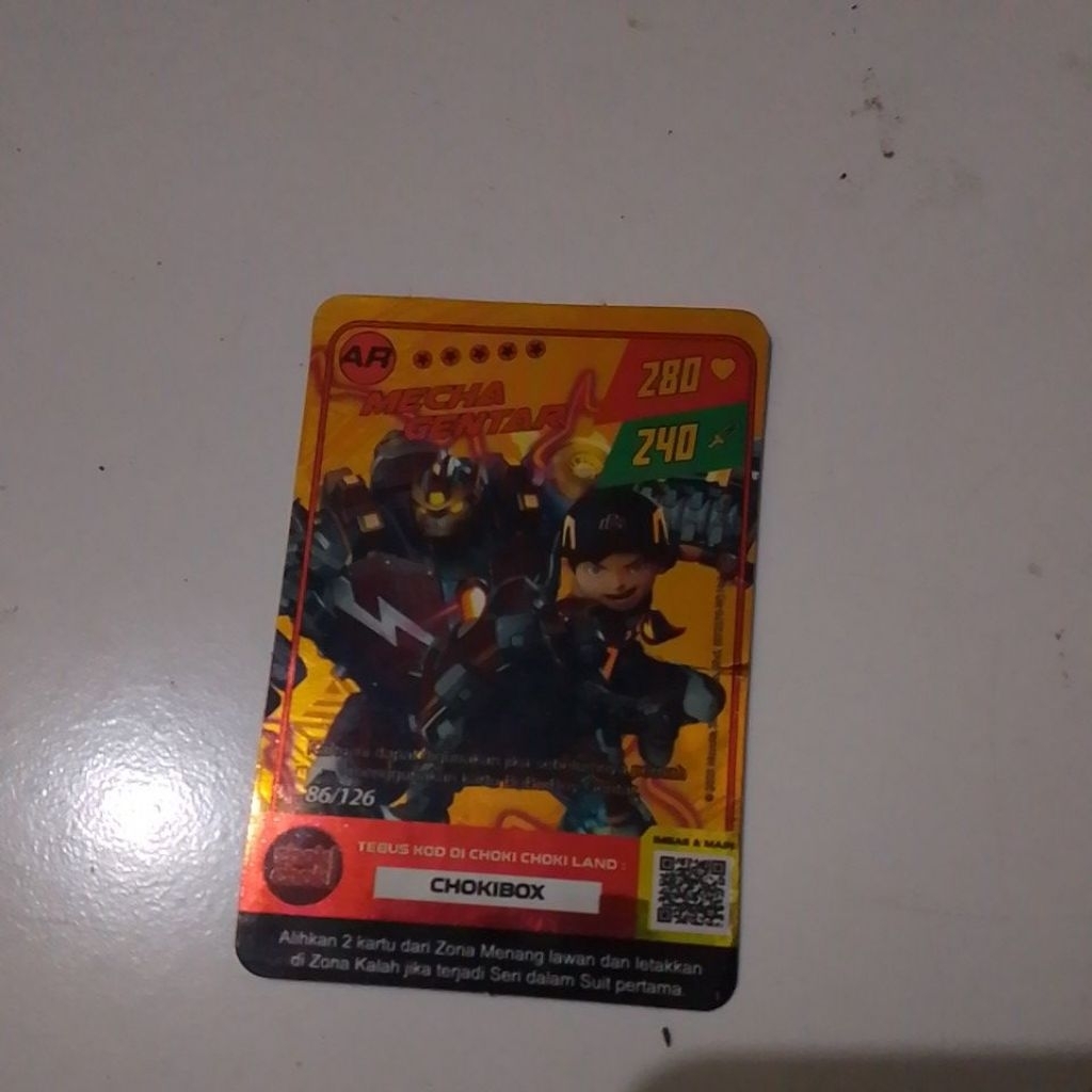 Kartu Choki Choki Boboiboy Mecha gentar AR