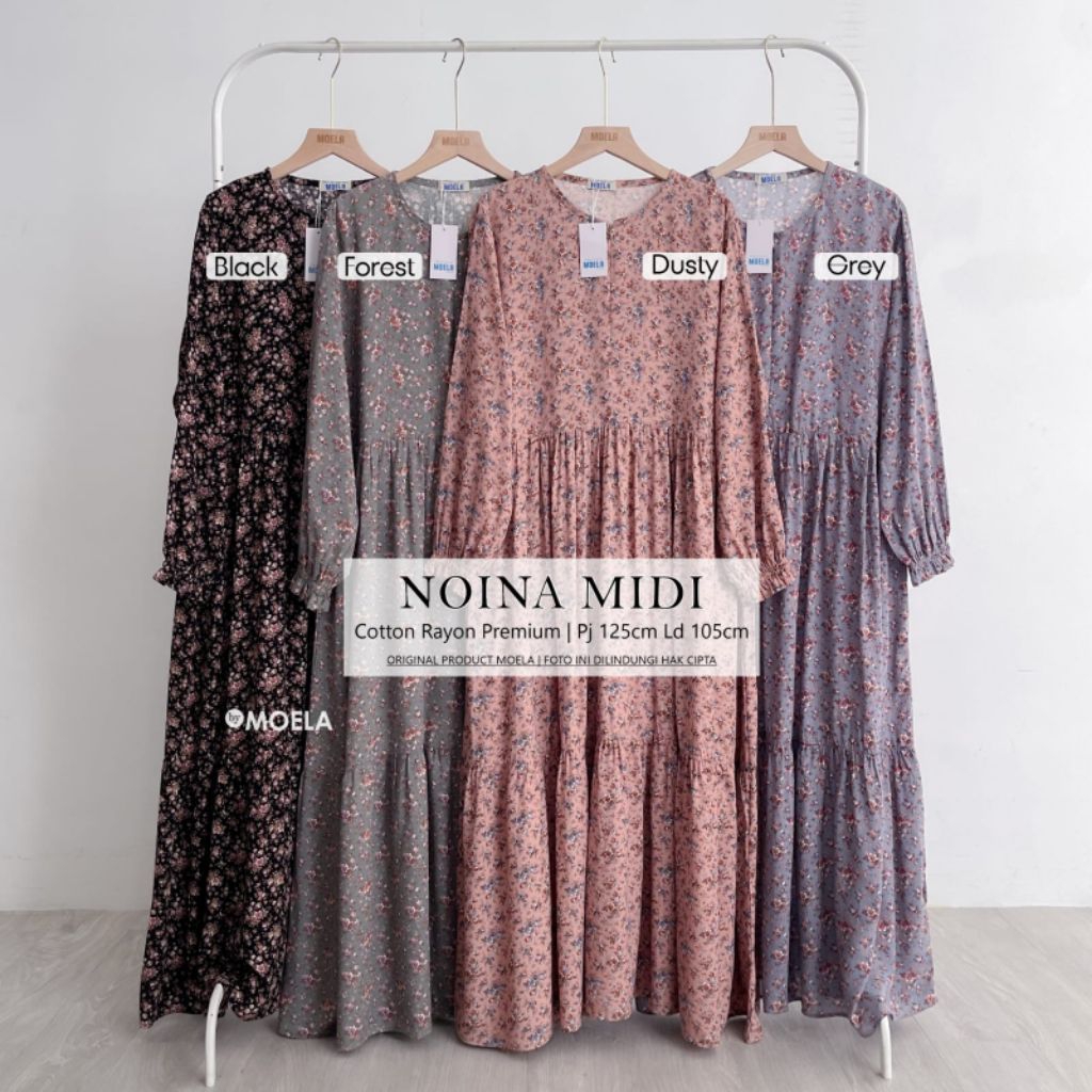Moela Berlabel Noina Dress Gamis Jumbo Allsize Busui Premium Catton Rayon Original