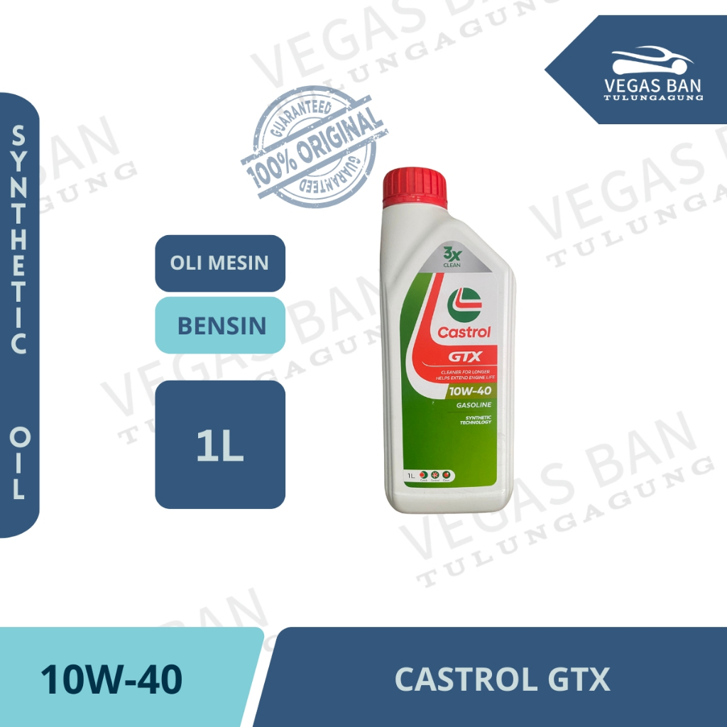 Oli Mobil Castrol GTX 10W-40 1 Liter untuk mobil bensin Avanza, Xenia, Ertiga, APV, Grandmax, Mega C