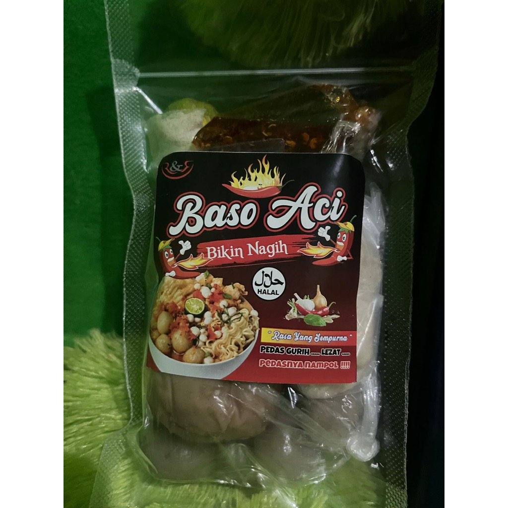Baso Aci & Cilok ayam suwir chili oil