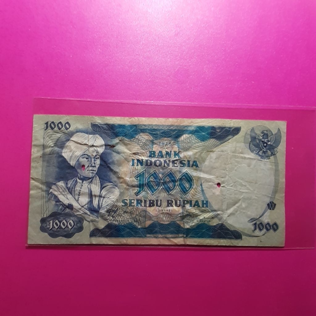 uang kuno 1000 rupiah diponegoro tahun 1975