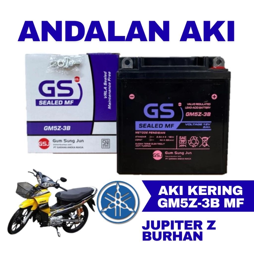 Aki Motor Yamaha Jupiter Z Burhan GM5Z3B Aki Kering Accu Kering MF