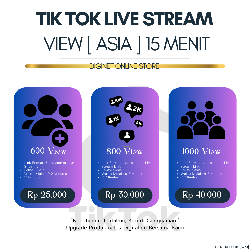 Tiktok Real Live Stream View| Asia | 15 Menit - BERGARANSI | DNP6779