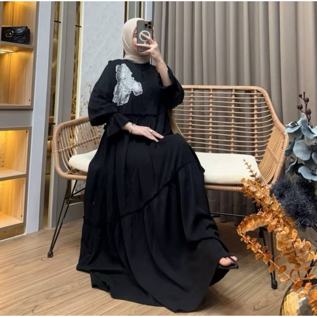 Shakira dress rayon twill premium terbaru //gamis Lebaran adem