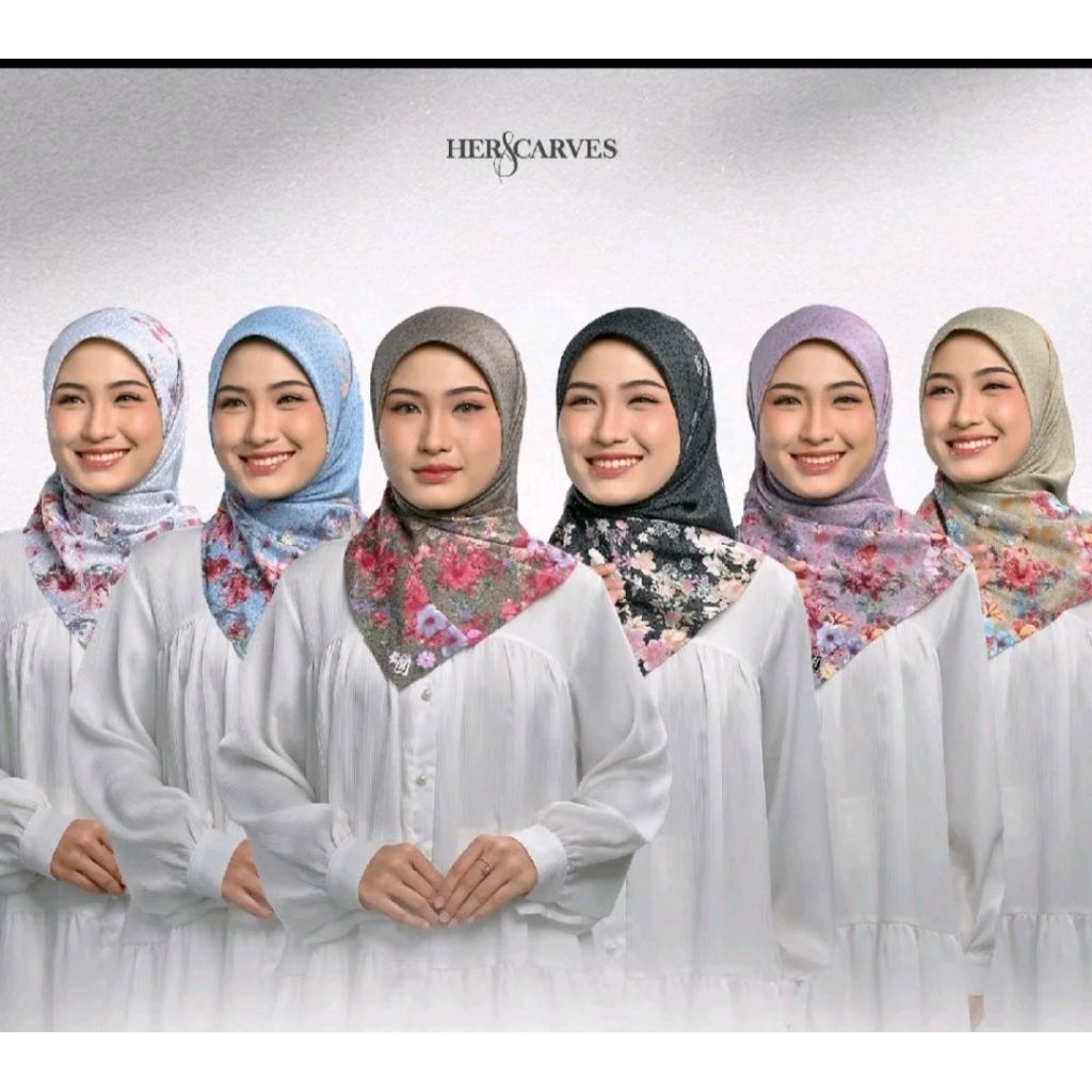 Herscarves Hijab segi4 motif katun turky hers