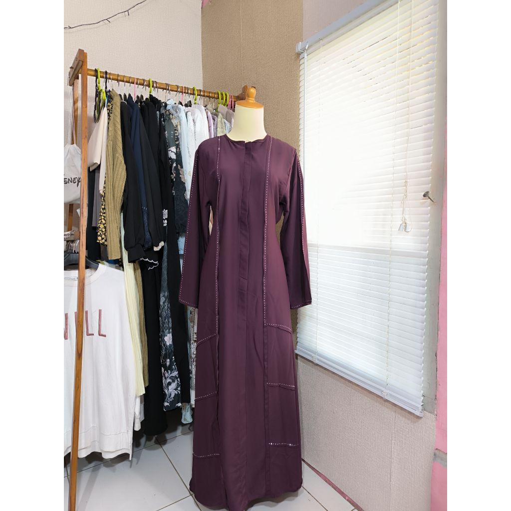 Abaya burgundy gamis syar'i sutra gamis polos gamis simple