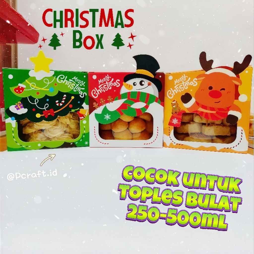 10x10cm Christmas box. Kotak natal. Hampers natal