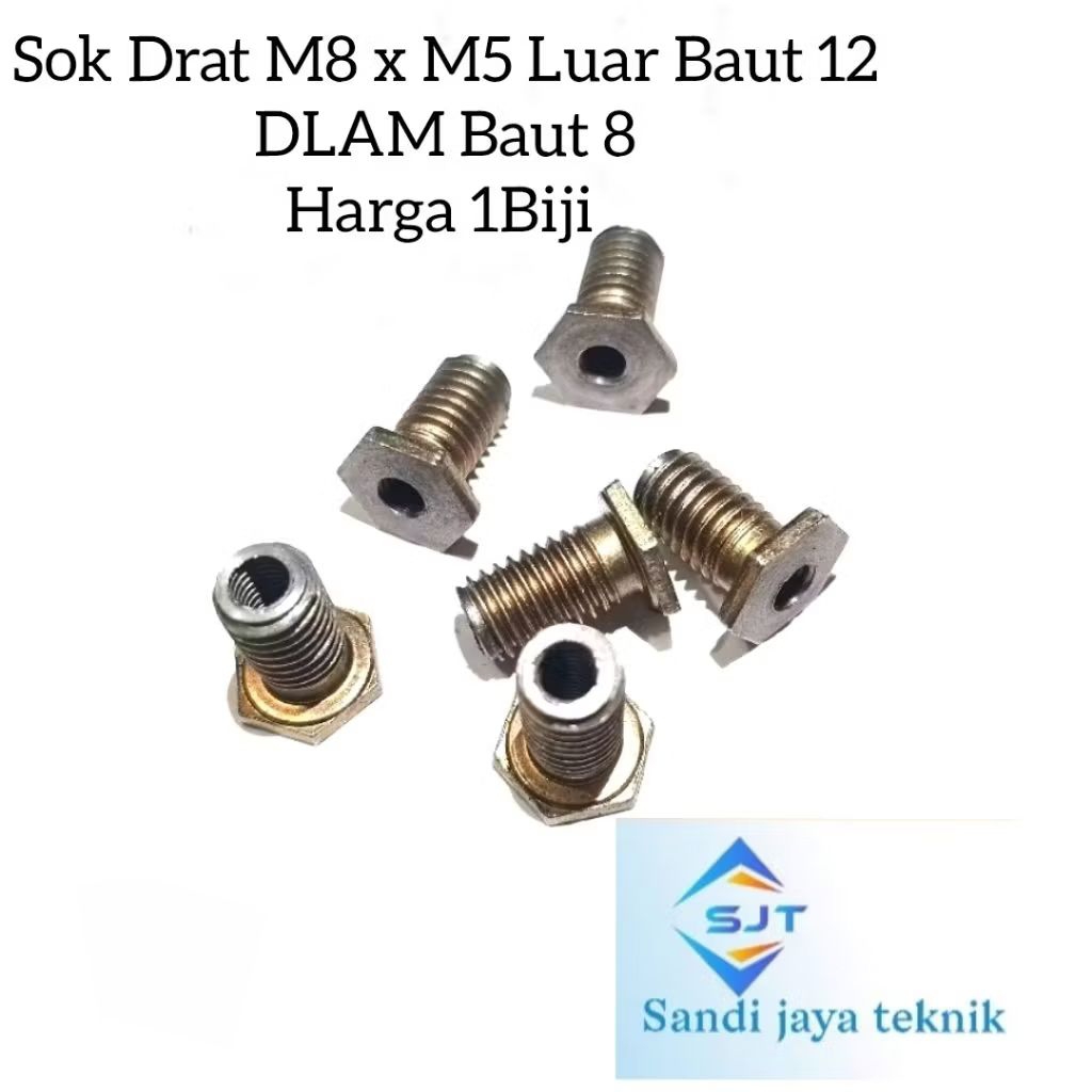1Pcs Sok Drat Baut 8 Shok Drat M8xM5 Luar Baut 12 Dalam Baut 8 Bukan Baut 17 Baut 14
