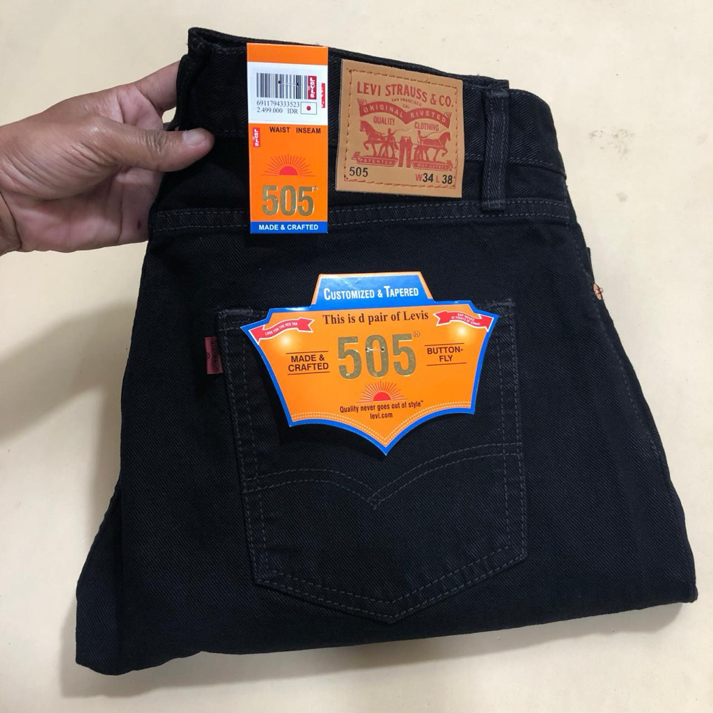 LEVIS 505 import HITAM PEKAT HIGT QUALITY ALIF JEANS