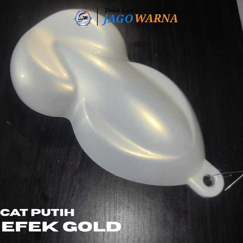 PAKET CAT PUTIH EFEK LEMBAYUNG GOLD  ( PUTIH SOLID 200ML + LEMBAYUNG GOLD 100ML ) CAT BODY MOTOR MOB