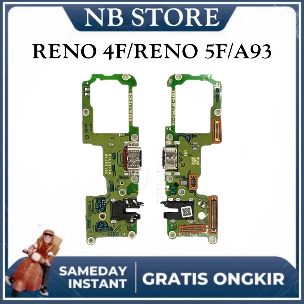 KONEKTOR CHARGER OPPO RENO 4F / RENO 5F / A93 4G / F17 PRO CAS + MIC + CON HF PAPAN CAS + IC ORYGINA