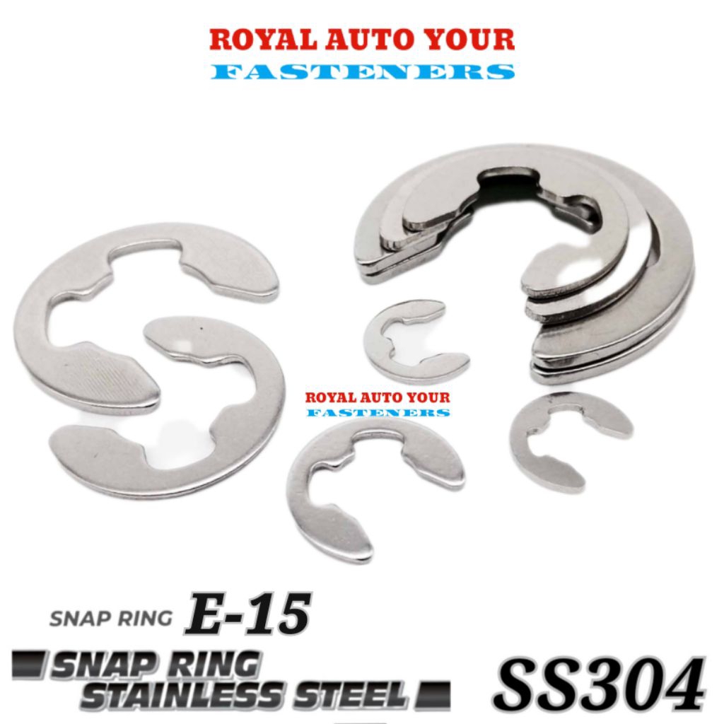 Snap Ring Stainless E15 Circlip Locking Snapring Stainless 304 Type E 15