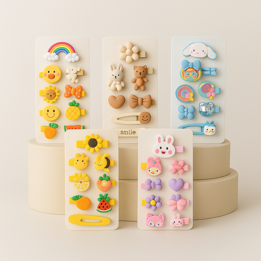 Jepit Rambut Isi 14 Pcs Paket Jepit Rambut Kartun