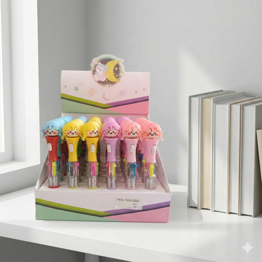 Pulpen LED Karakter  Nyala Lampu Lamp Pen Kartun Sekolah Alat Tulis Stationery