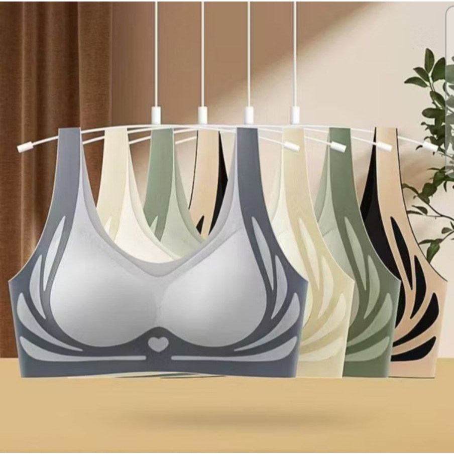 curiosity Thai Latex Padded Bra Women Seamless Non-wired Sexy Lace Vest-style Bra Top