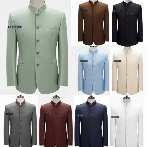 ADIBARRA- Jasko Polos Motif Tutup Jas Koko Jasko Jas mandarin jas&blazer jasko mandarin