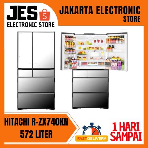 KULKAS HITACHI R-ZX740KN Kulkas Multi Door 572 Liter Inverter With Triple Filter