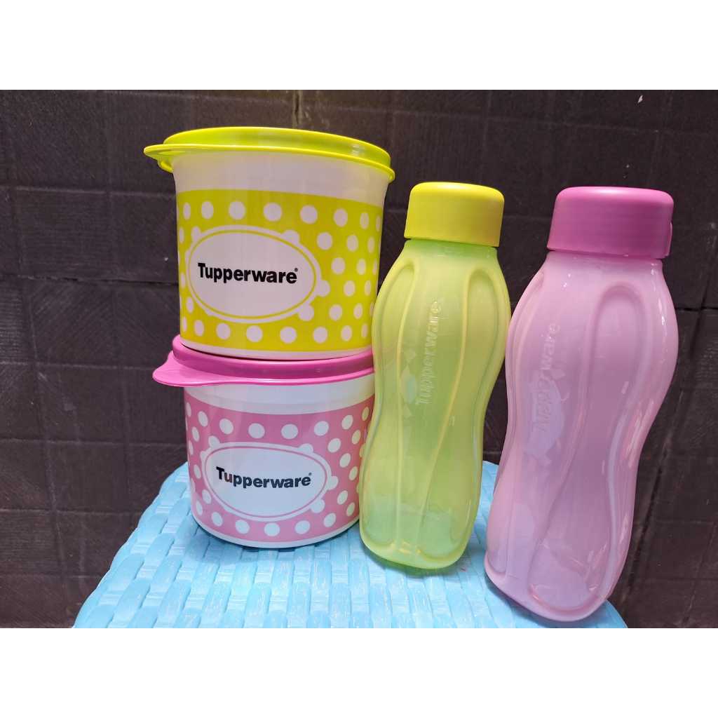 Polkadot Canister Set Tupperware Toples Ungu Hijau