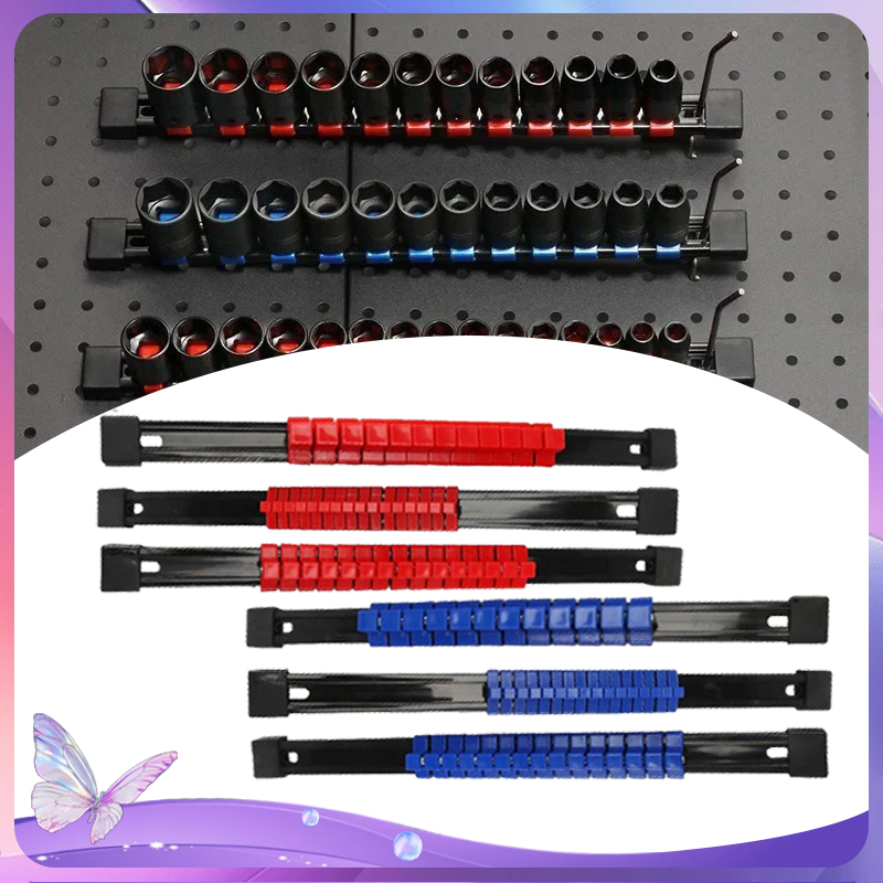 6pcs/Set Tempat Mata Kunci Shock Wadah Kunci Sok Socket Socket Holder Tools Socket Rail