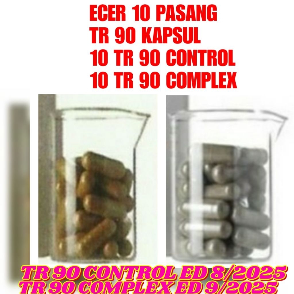 ECER 10 pasang butir kapsul TR 90 CONTROL COMPLEX (10 KAPSUL TR 90 CONTROL + 10 KAPSUL TR 90 COMPLEX