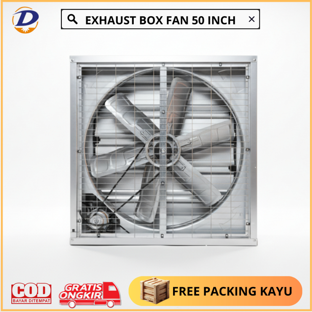 EXHAUST BOX FAN 50 INCH GALVANIS - EXHAUST BOX FAN KANDANG AYAM / EXHAUST BOX FAN INDUSTRIAL / EXHAU