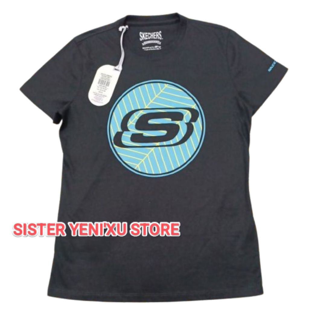 Kaos Skechers Women T-Shirt Wanita BLACK (Size S,M,L) ORIGINAL STORE 100%