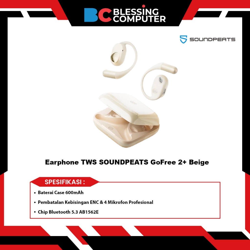 Earphone TWS SOUNDPEATS GoFree 2+ Beige