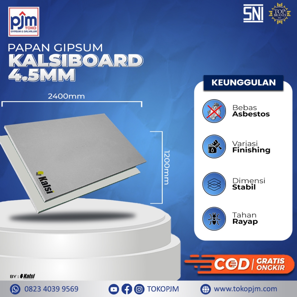 Papan Semen Kalsiboard 4,5 mm