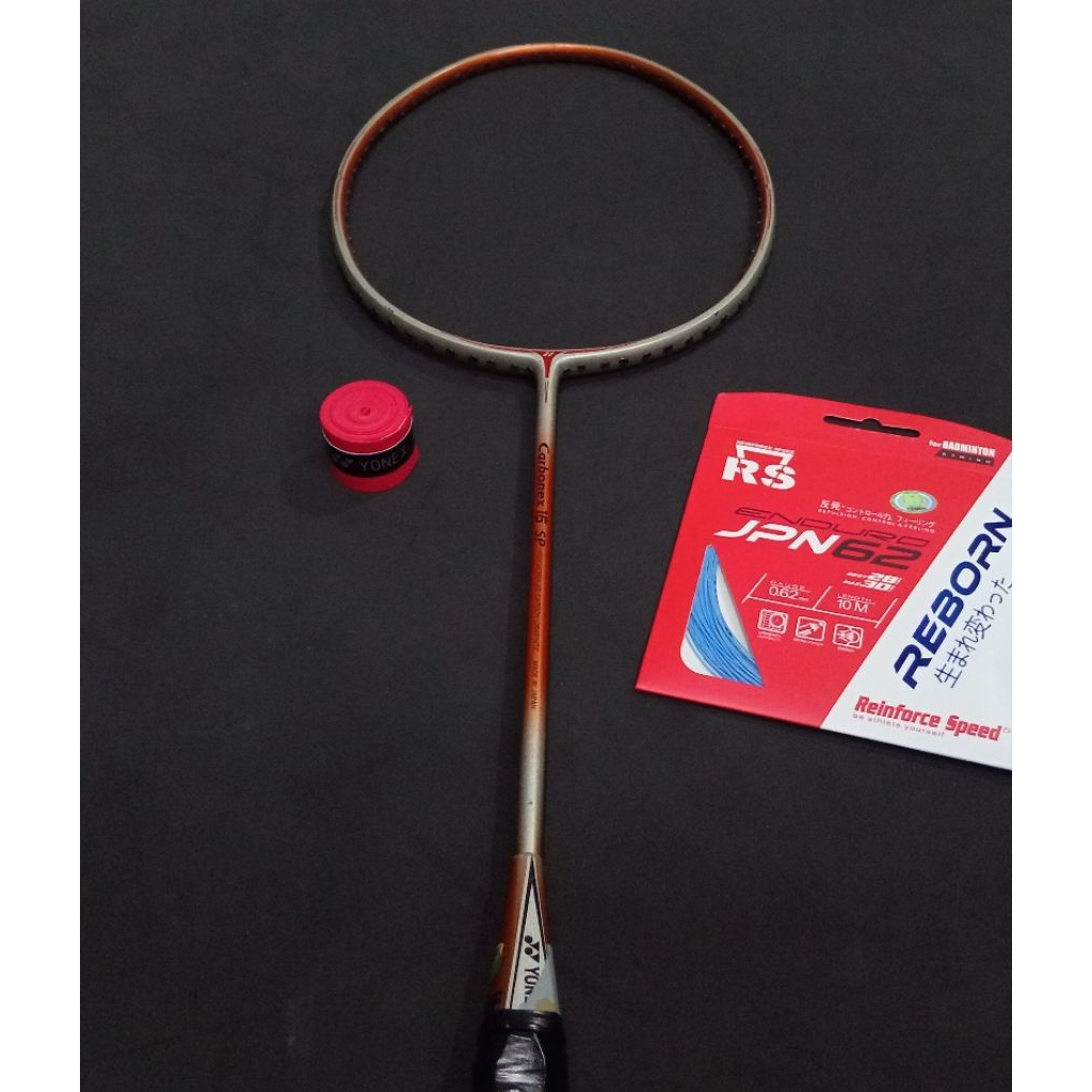 Raket badminton bekas second original yonex carbonex 15 sp