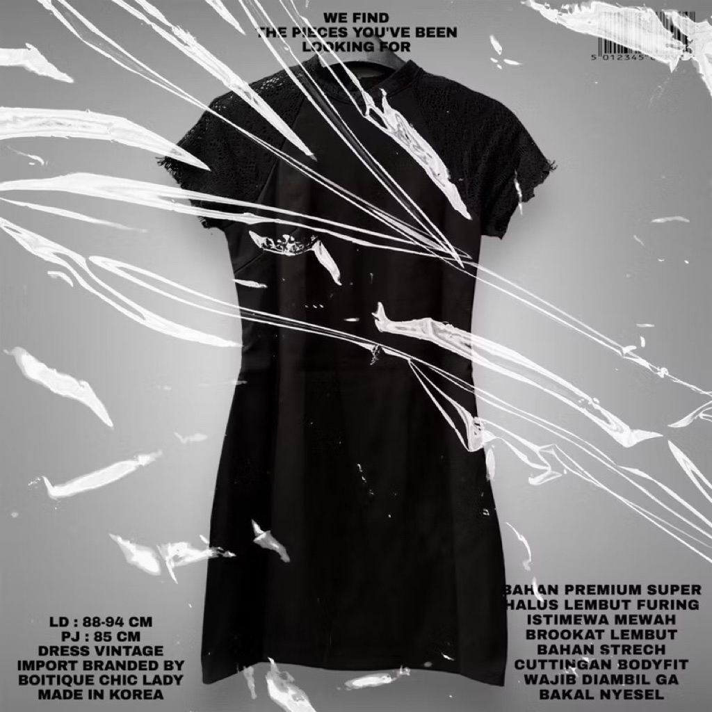 BOITIQUE KOREAN DRESS PREMIUM/BLACK DRESS KOREAN LOOK BODYFIT PRESSBODY MINI/BLACK DRESS MIX BROOKAT