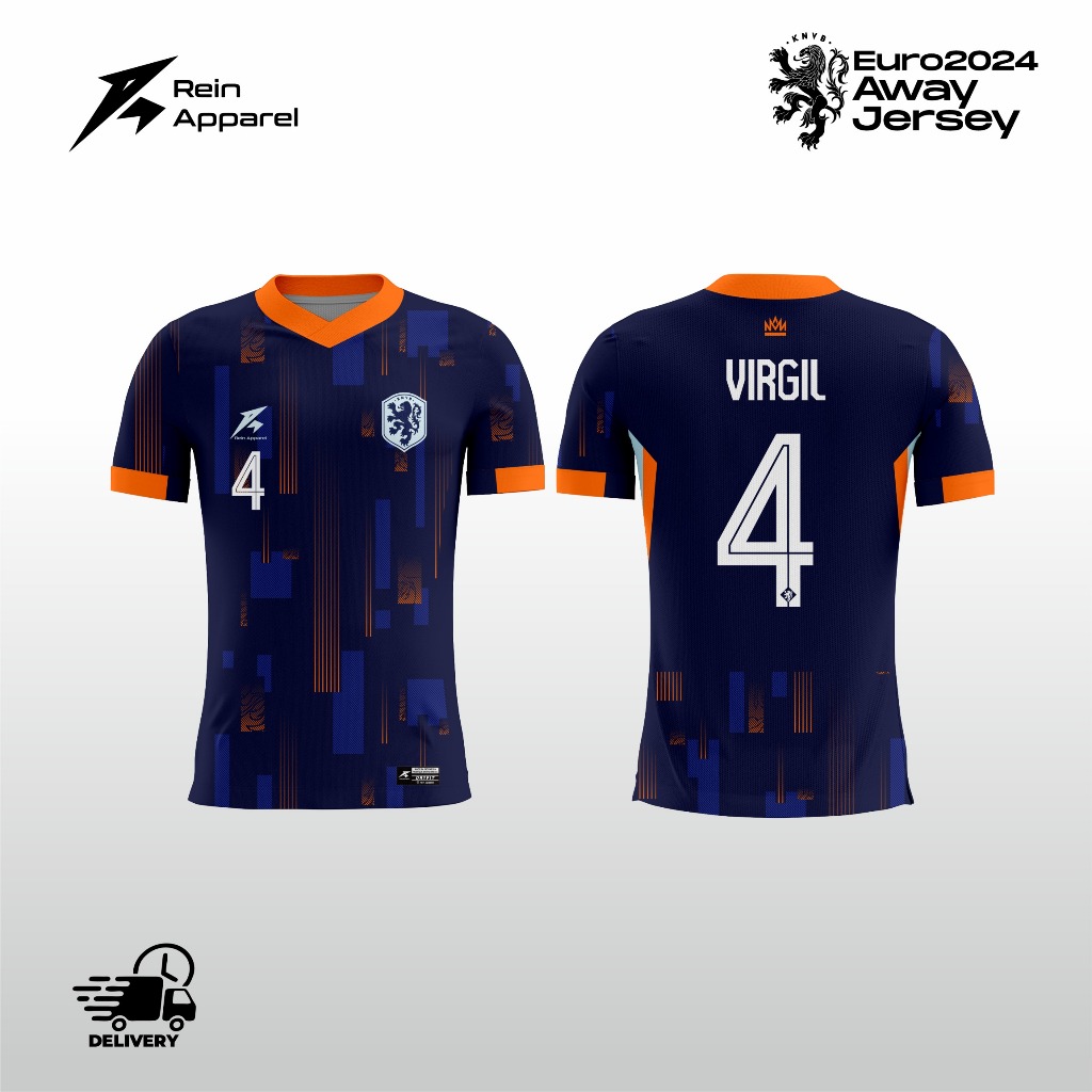Baju Jersey Bola Netherlands/Belanda Away Jersey Euro 2024 Terbaru Free Custom Nama No Punggung