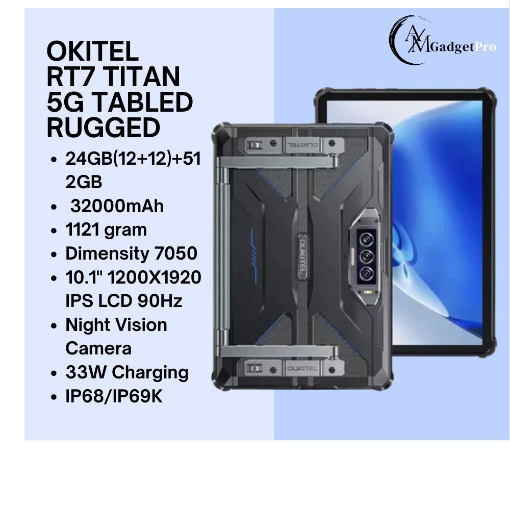 Oukitel RT7 TITAN 5G rugged tablet 24GB/512GB 32000mAh 33W Dimensity 7050 10.1" 1200 x 1920