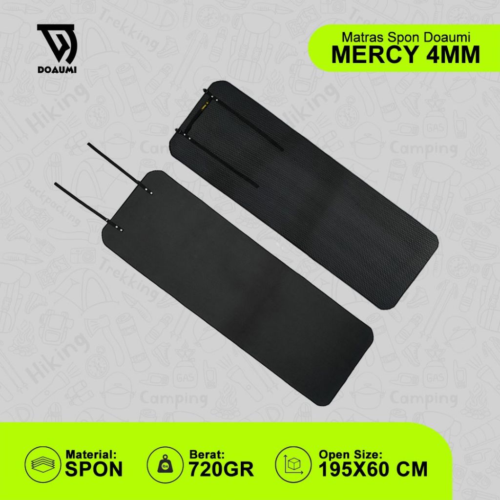 Matras Spon - Matras Spon Yoga DOAUMI Anti Slip Ukuran 195x60cm Tebal 4mm - Matras Camping - Matras 