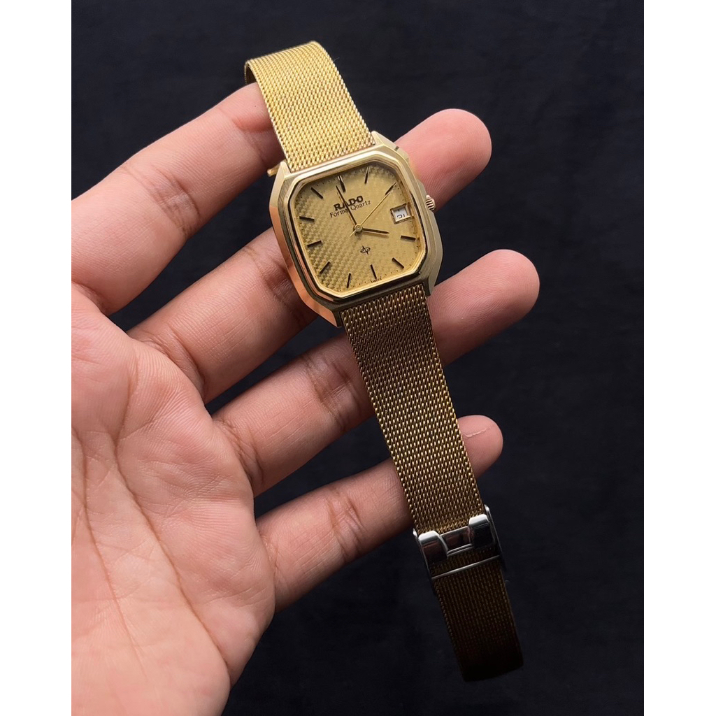Jam Tangan Vintage Rado Gold Dial Quartz