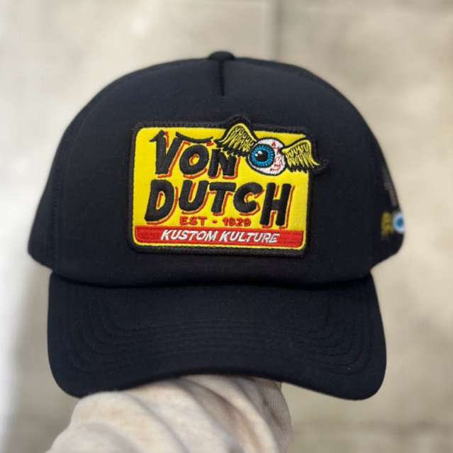 VONDUTCH topi trucker cap full hitam dewasa NEW ORIGINAL 100%