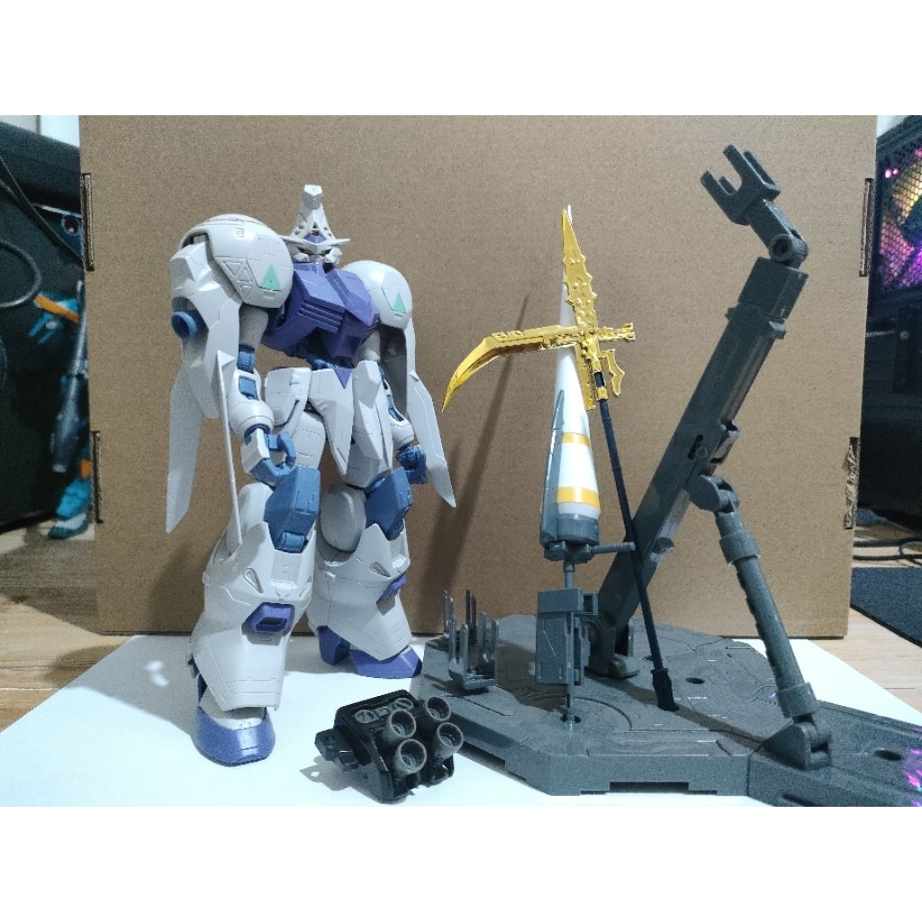 FM 1/100 Kimaris Gundam Bandai Custom + Lance, Halberd & Stand Base