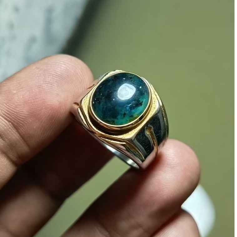 cincin Batu akik Bacan Doko majiko coklat kantoran size 8
