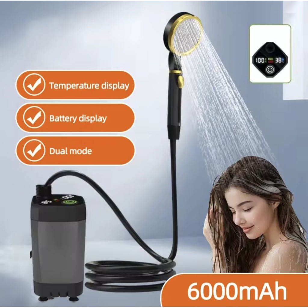 pompa shower portable outdoor camping kemah pantai Travelling bilas mandi air bersih pompa mini DC c