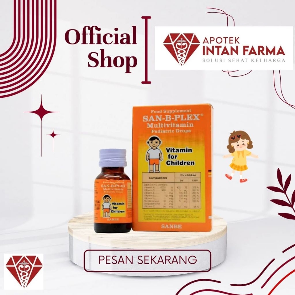 San b plex drop multivitamin menambah nafsu makan pada bayi anak 1 botol