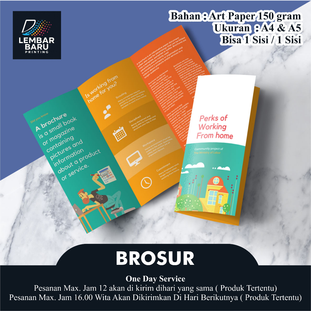 CETAK BROSUR ART PAPER A4 [ 1 SISI / 2 SISI ] || CETAK FLYER A4 || BROSUR A4