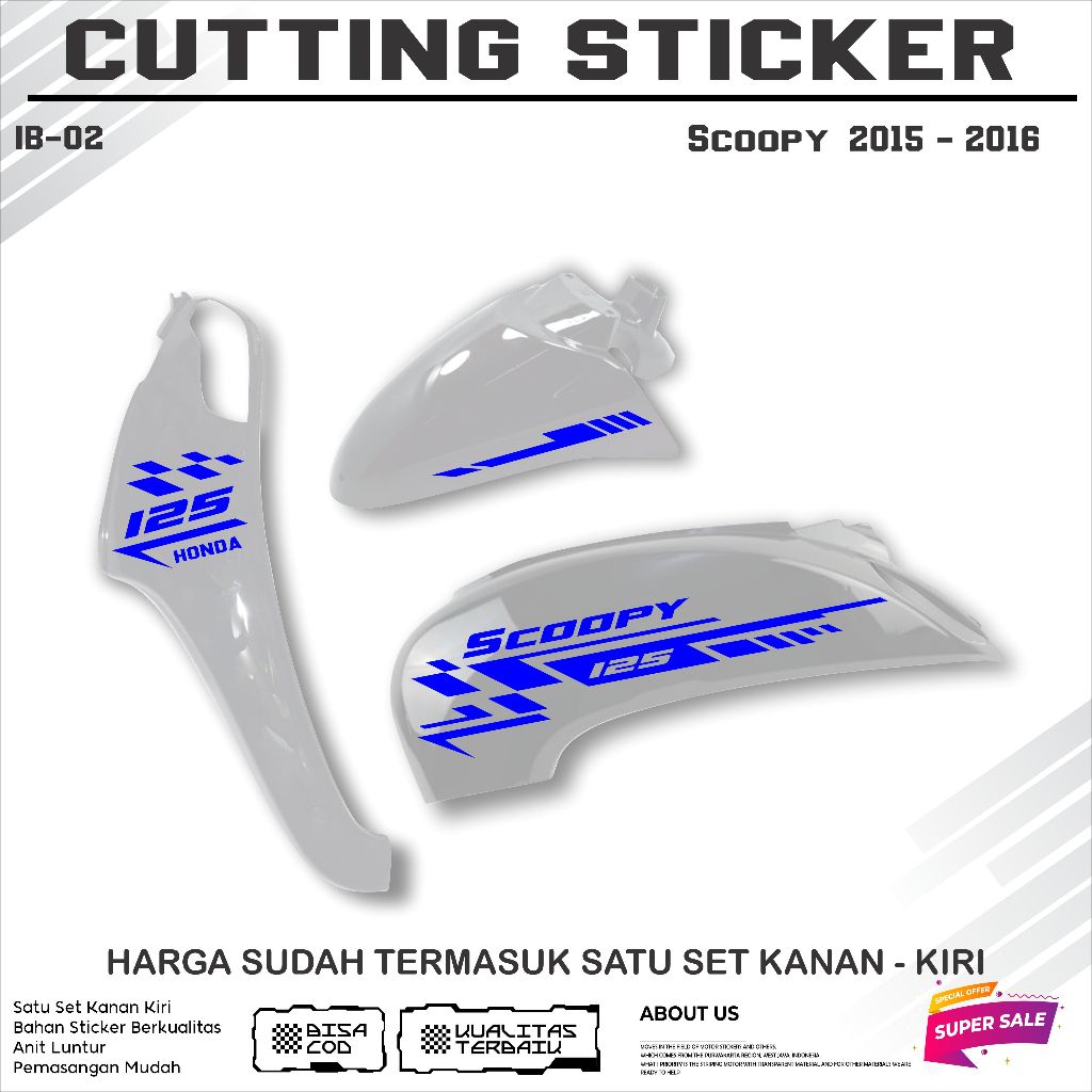 STRIPING CUTTING STICKER SCOOPY 2015 - 2016 MODEL KEKINIAN DESAIN ELEGANT KEREN
