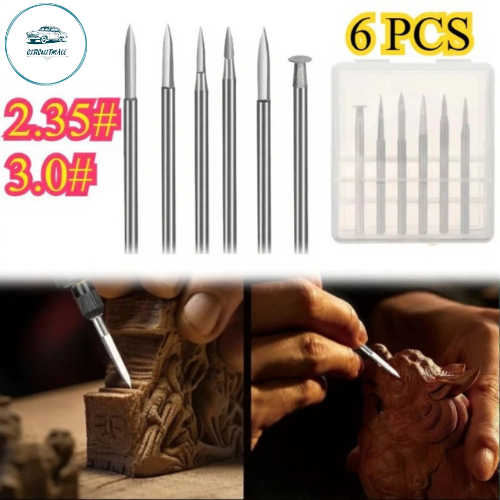 6PCS Mata Bor Kikir Ukir Kayu/Mata Bor Kayu Kecil /Mata Bor Ukir Kayu 2,35MM 3MM