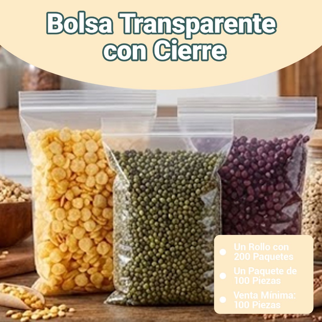 100pcs -- Tas Klip Transparan Multi Ukuran - Untuk Organizer Lemari, Kotak Mainan, Dokument & Kabel,