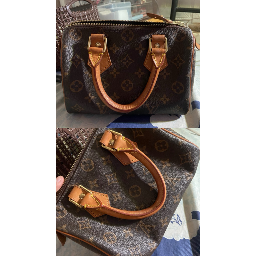Prelove - Tas LV / Speedy Nano Bag In Monogram Canvas/Natural / Tas Slempang wanita