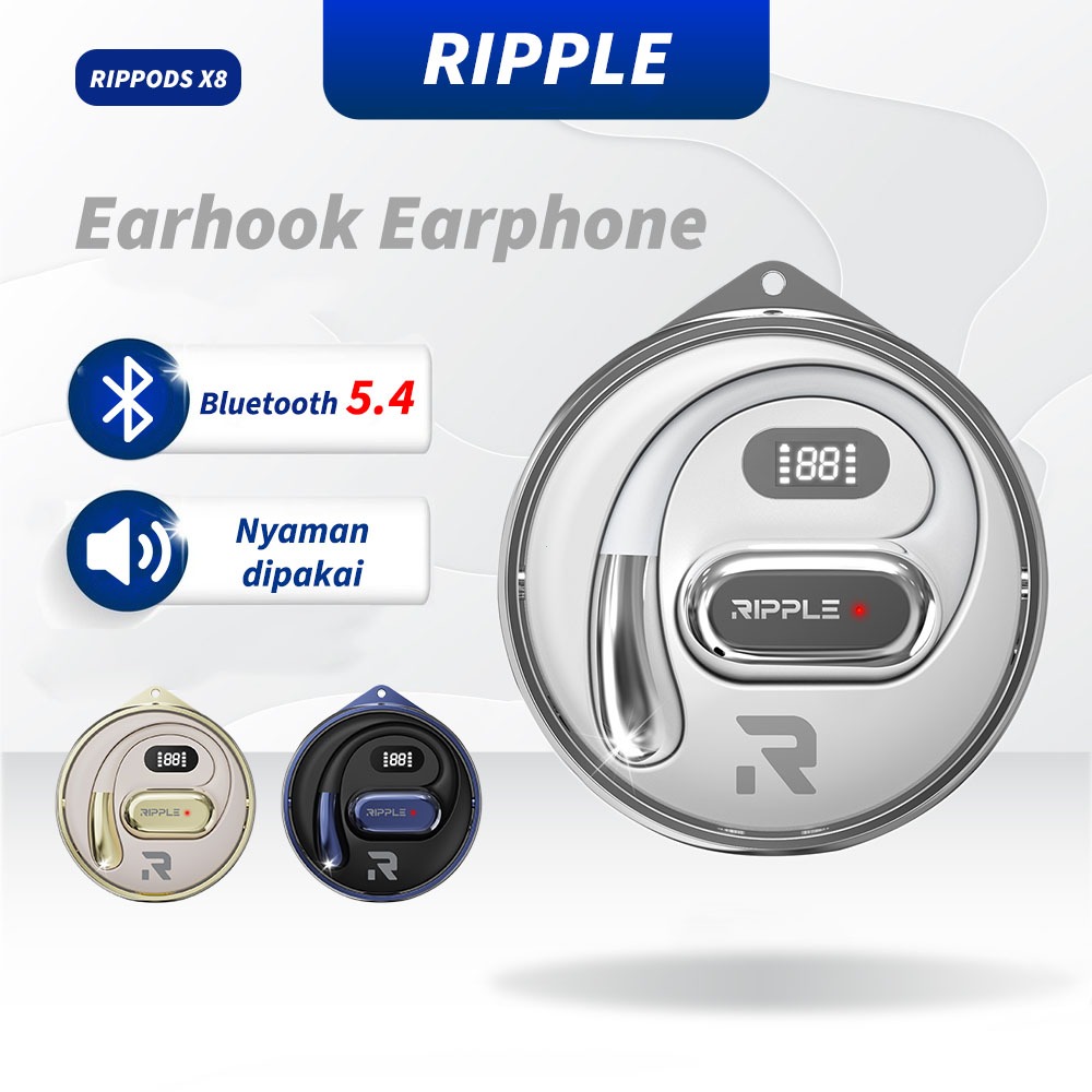 Ripple Earphone Bluetooth Tws Iphone/Android Bass Full Wireless Gaming Hearphone Running Earhook Ori