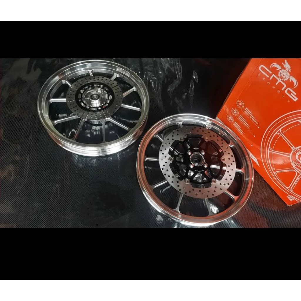 VELG CMG EXACT P10 NINJA R SS RR ZX PLUS DIS DEPAN BELAKANG BAN PIRELLI DIABLO ROSSO TINGGAL PASANG