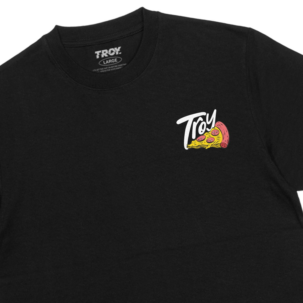 Troy Company Tshirt Black Pizzy - Kaos Hitam Lengan Pendek MTD 3477