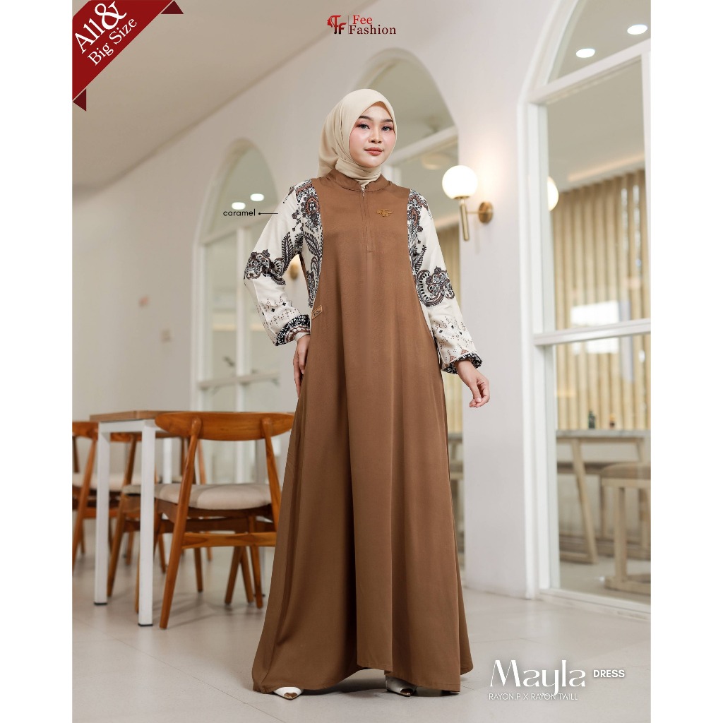 MAYLA DRESS BAHAN RAYON GAMIS DAILY BY FEE FASHION