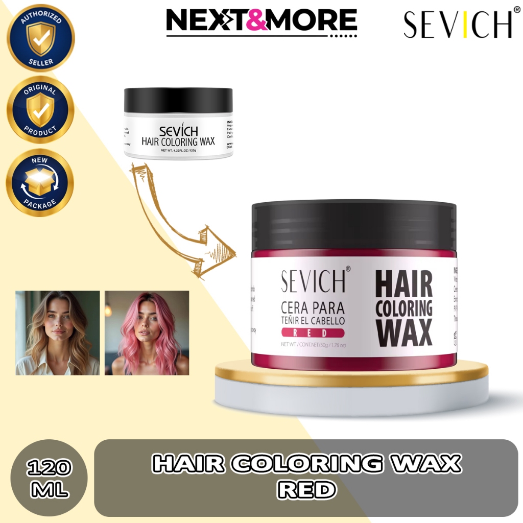 Sevich Original Pomade Clay Hair Wax Pria Wanita WaterBased Gel Cat Pewarna Rambut Dye Red Merah
