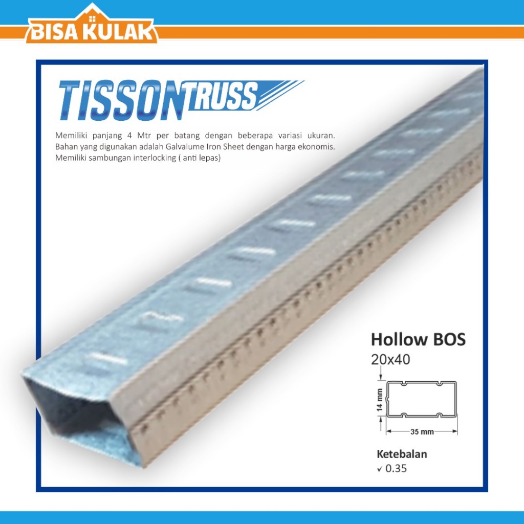 Hollow 2x4 Boss Premium 0.35 mm – Besi Hollow Tebal & Kokoh